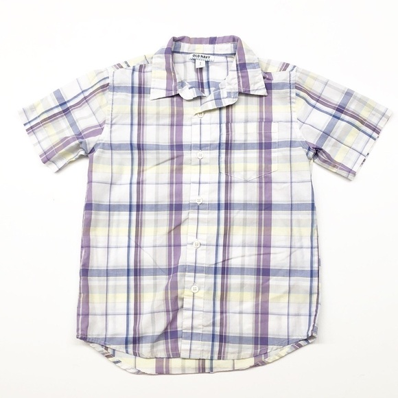 Old Navy plaid buttoned down shirt for boys - Picture 1 of 5
